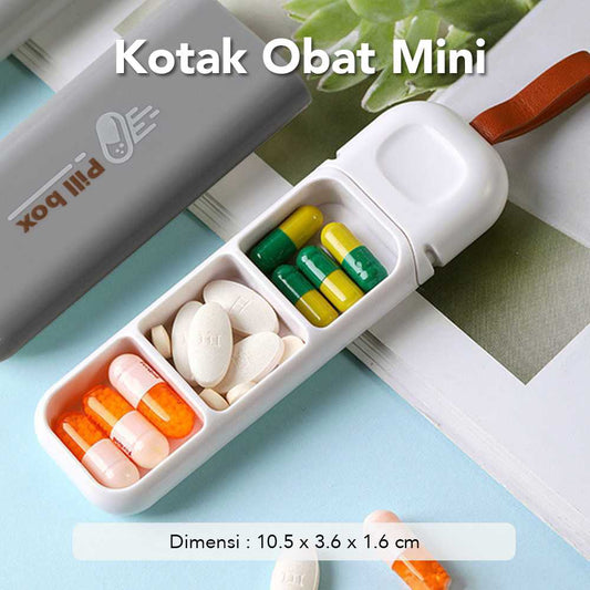 UTEKI Kotak Obat Mini Portable Medicine Pill Box 3 Grid - A-2309