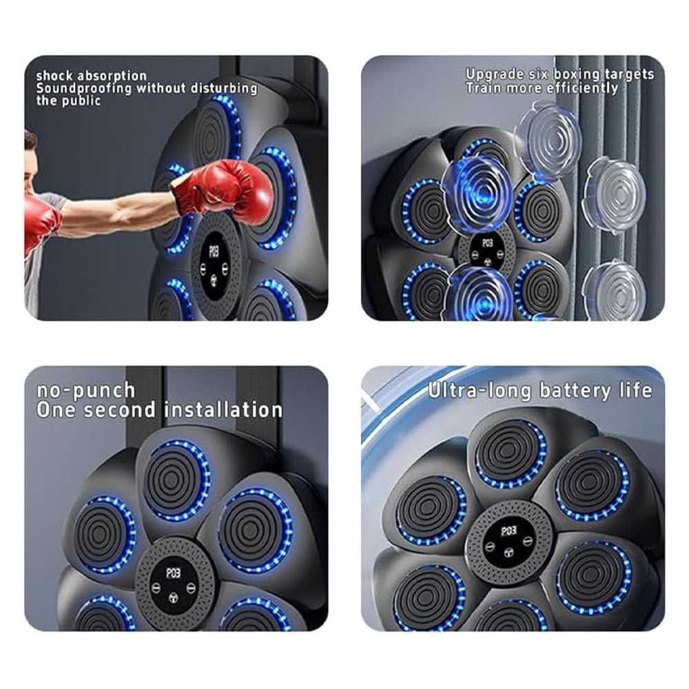 VKTECH Mesin Tinju Music Boxing Machine Wall Target Bluetooth 18 Speed - V18