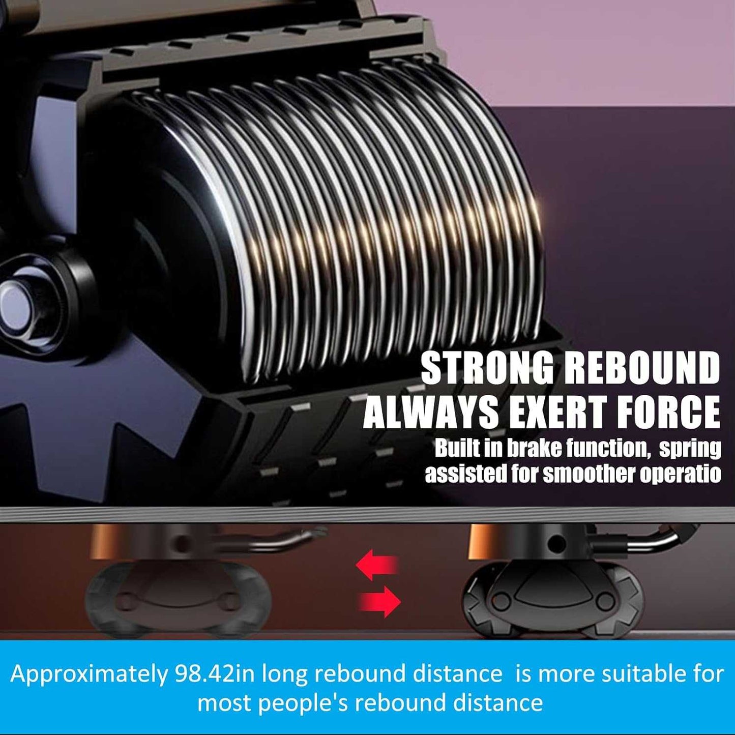 WIKOGER Alat Fitness Ab Roller ABS Abdominal Wheel Automatic Rebound - DY-1066