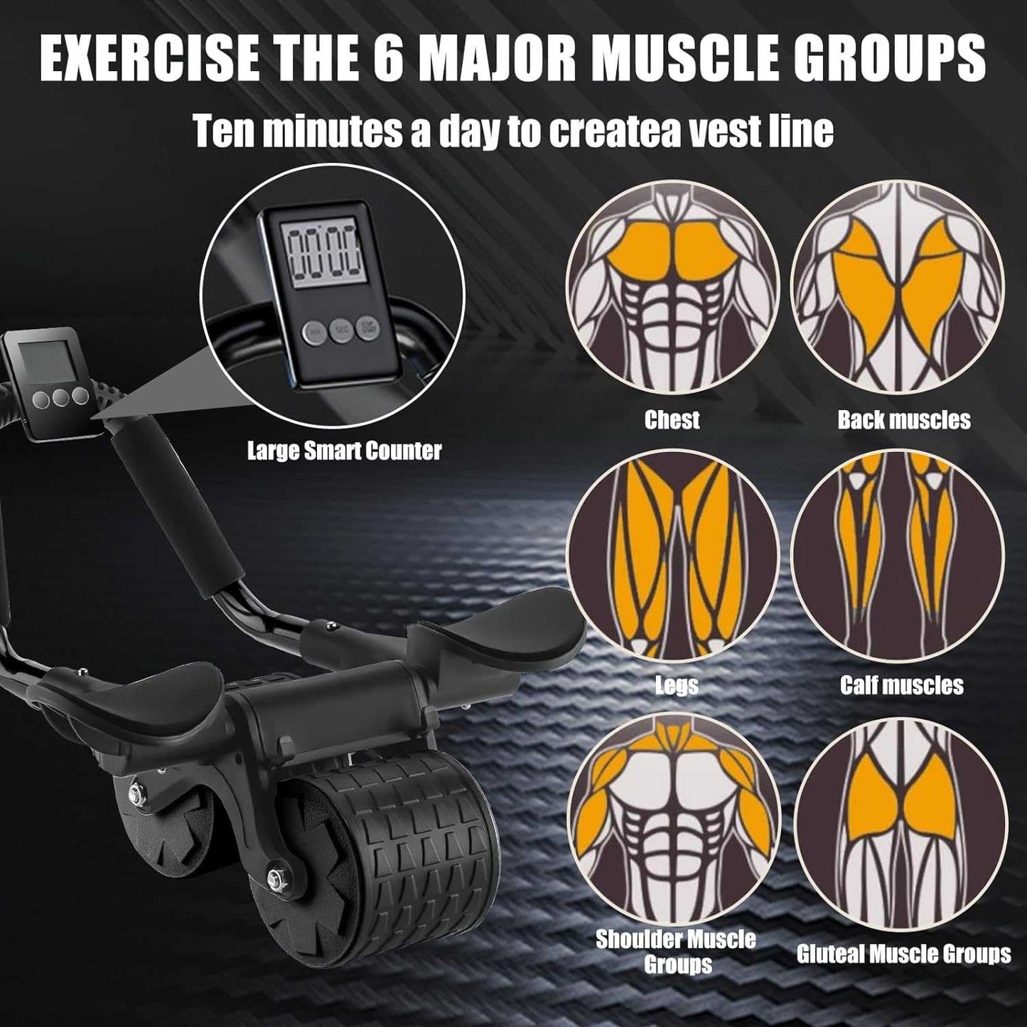 WIKOGER Alat Fitness Ab Roller ABS Abdominal Wheel Automatic Rebound - DY-1066