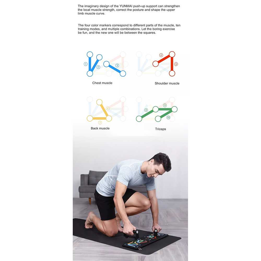 YUNMAI Alat Bantu Push-up Training Board Portable - YMPB- A601