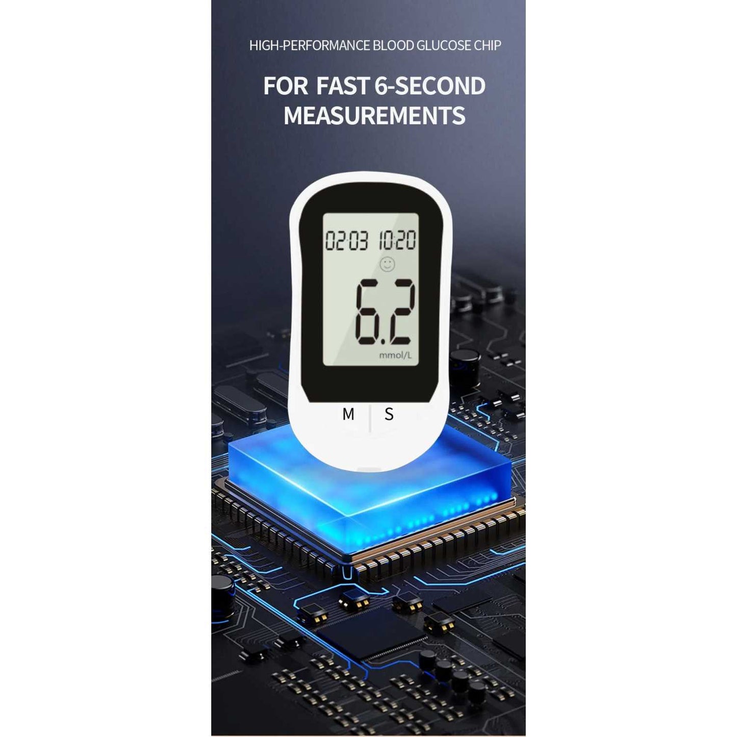 XIDMEM Alat Cek Gula Darah Glucometer Kit 50 Strip Test and 50 Lancets - XD-20G200