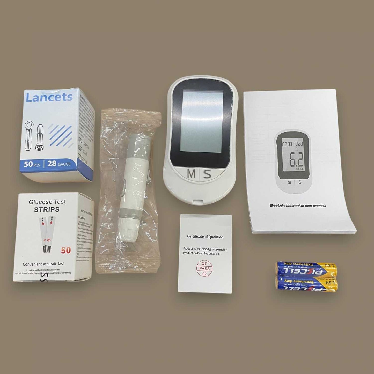 XIDMEM Alat Cek Gula Darah Glucometer Kit 50 Strip Test and 50 Lancets - XD-20G200