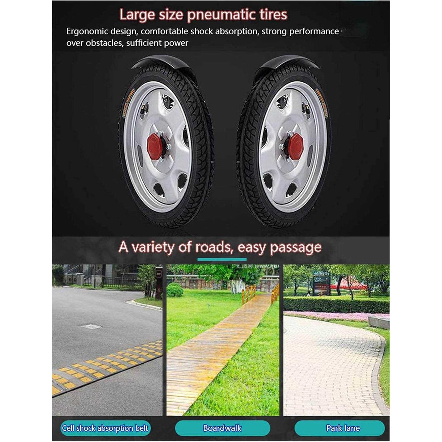 JiKang Kursi Roda Elektrik Lipat Wheelchair with Hand Controller 250W - TW-100W