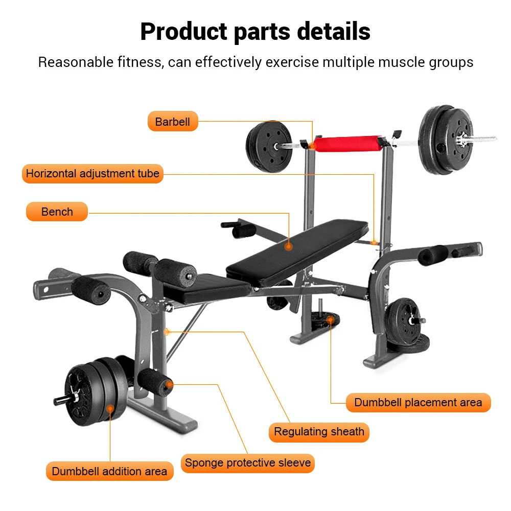 Zerone Fitness Station Weight Bench Press Body Building Rig Home Gym - ZE68