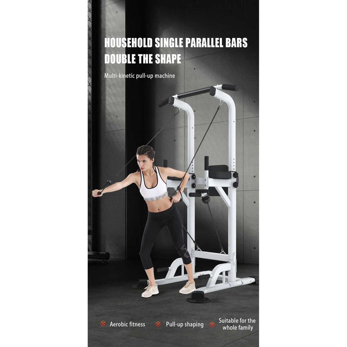 TaffSPORT Fitness Station Pull Up Bar Body Building Rig Home Gym - ZE69