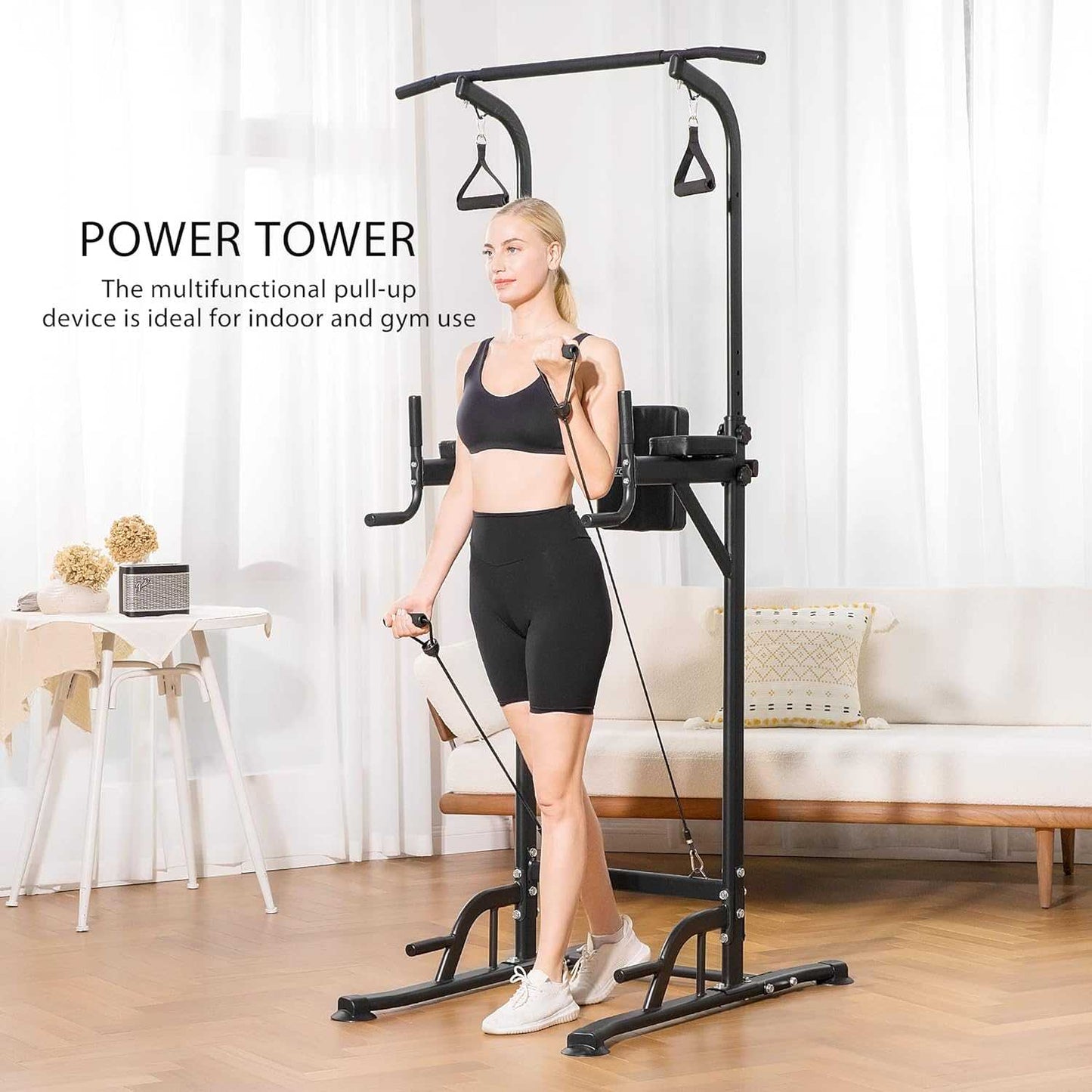 TaffSPORT Fitness Station Pull Up Bar Body Building Rig Home Gym - ZE69
