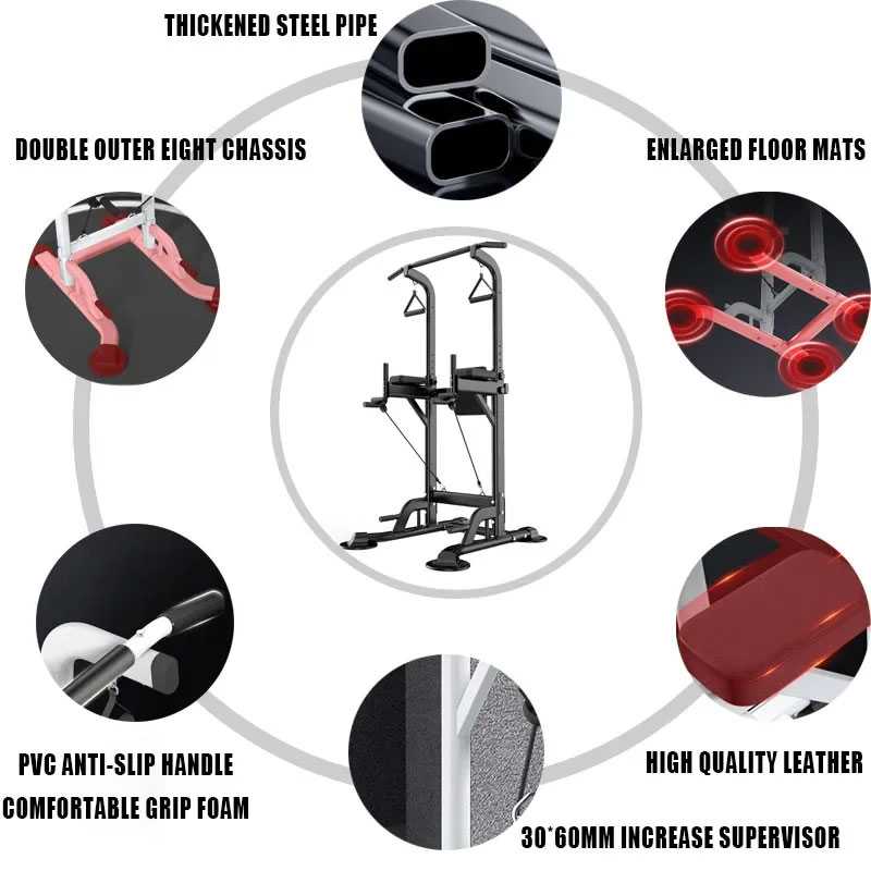 TaffSPORT Fitness Station Pull Up Bar Body Building Rig Home Gym - ZE69