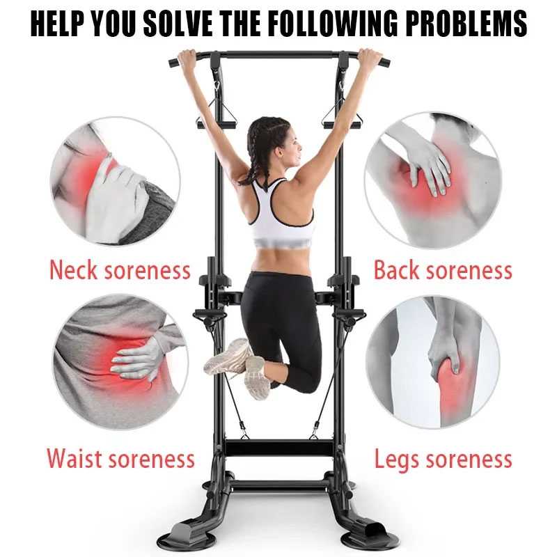 TaffSPORT Fitness Station Pull Up Bar Body Building Rig Home Gym - ZE69
