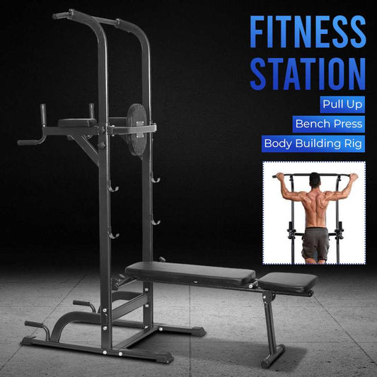 Zerone Fitness Station Pull Up Bench Press Body Building Rig Home Gym - GBH-210
