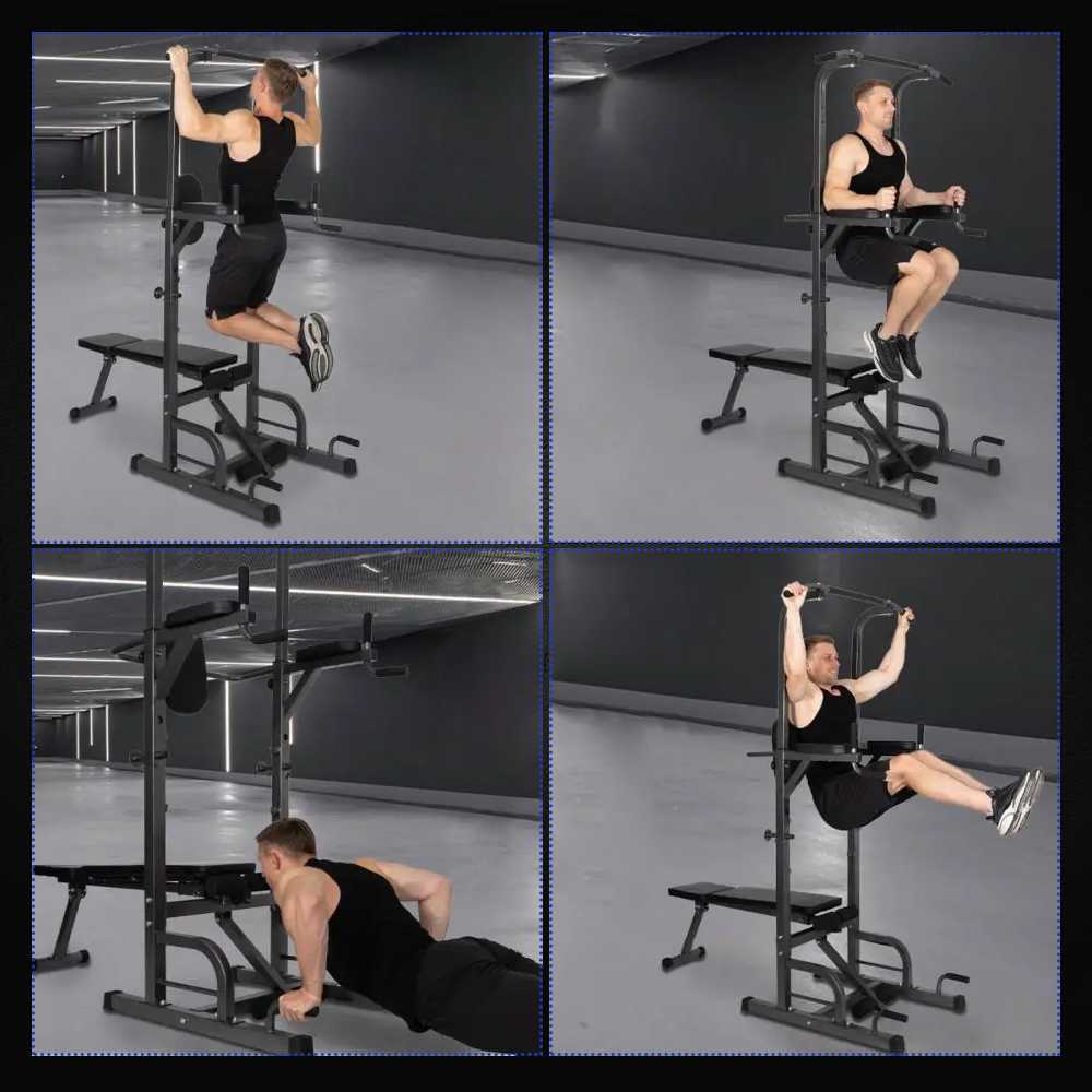 Zerone Fitness Station Pull Up Bench Press Body Building Rig Home Gym - GBH-210