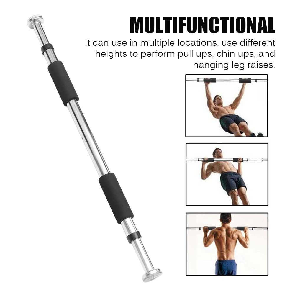 Zerone Tiang Latihan Pull Up Pintu Solid Grip Bar Trainer 80-130cm - RN0566