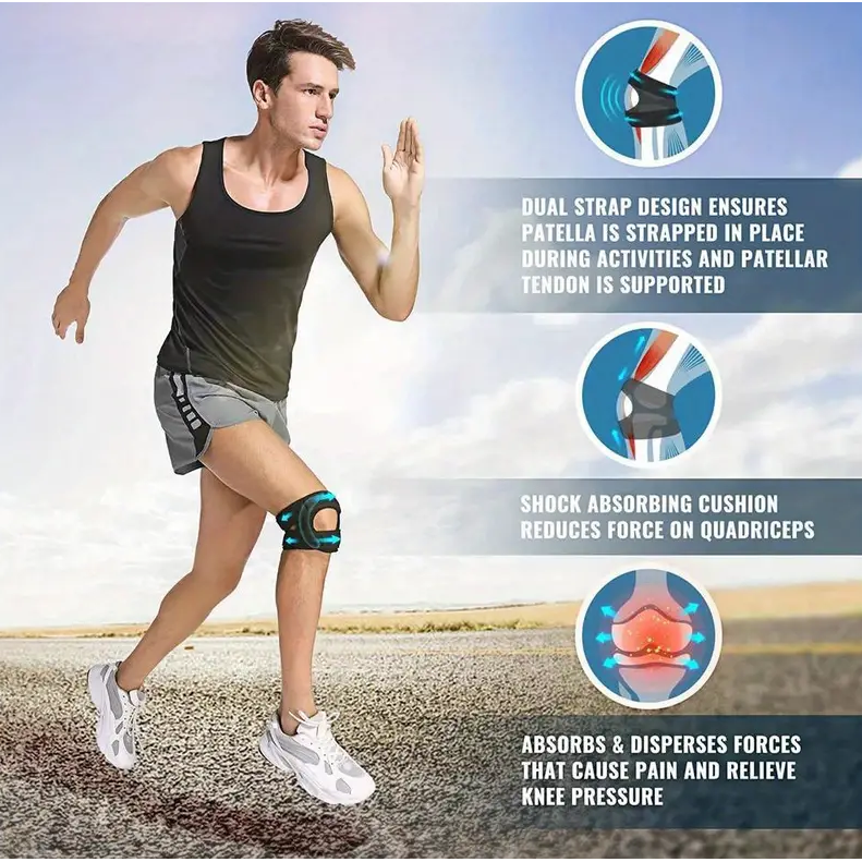 ZHUIWEI Knee Pad Shock Absorption Strap Silicon Sport Pelindung Lutut - VG96929